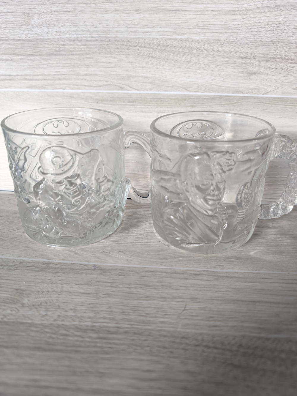 Vintage 1995 McDonald's Batman Forever Glass Mugs Set of 2 - Riddler & Two-Face